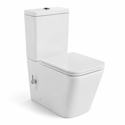 Moderne Staande Toilet Compleet Set Rimless Spoeling Wit MET Geintegreerde Bidet