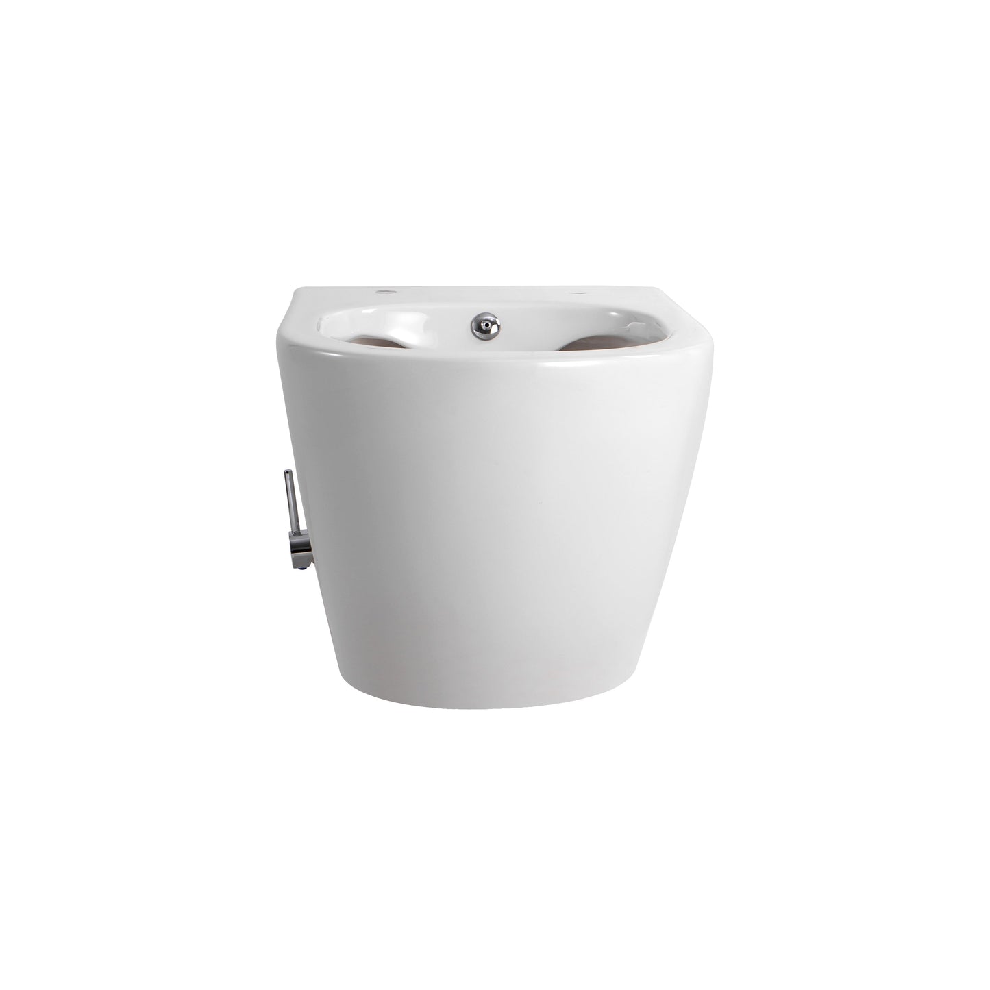 DARLO HANGTOILET MET BIDET - RANDLOOS - MET BIDETKRAAN KOUD EN WARM WATER - ZONDER ZITTING - COMPACT 49 CM - GLANZEND WIT