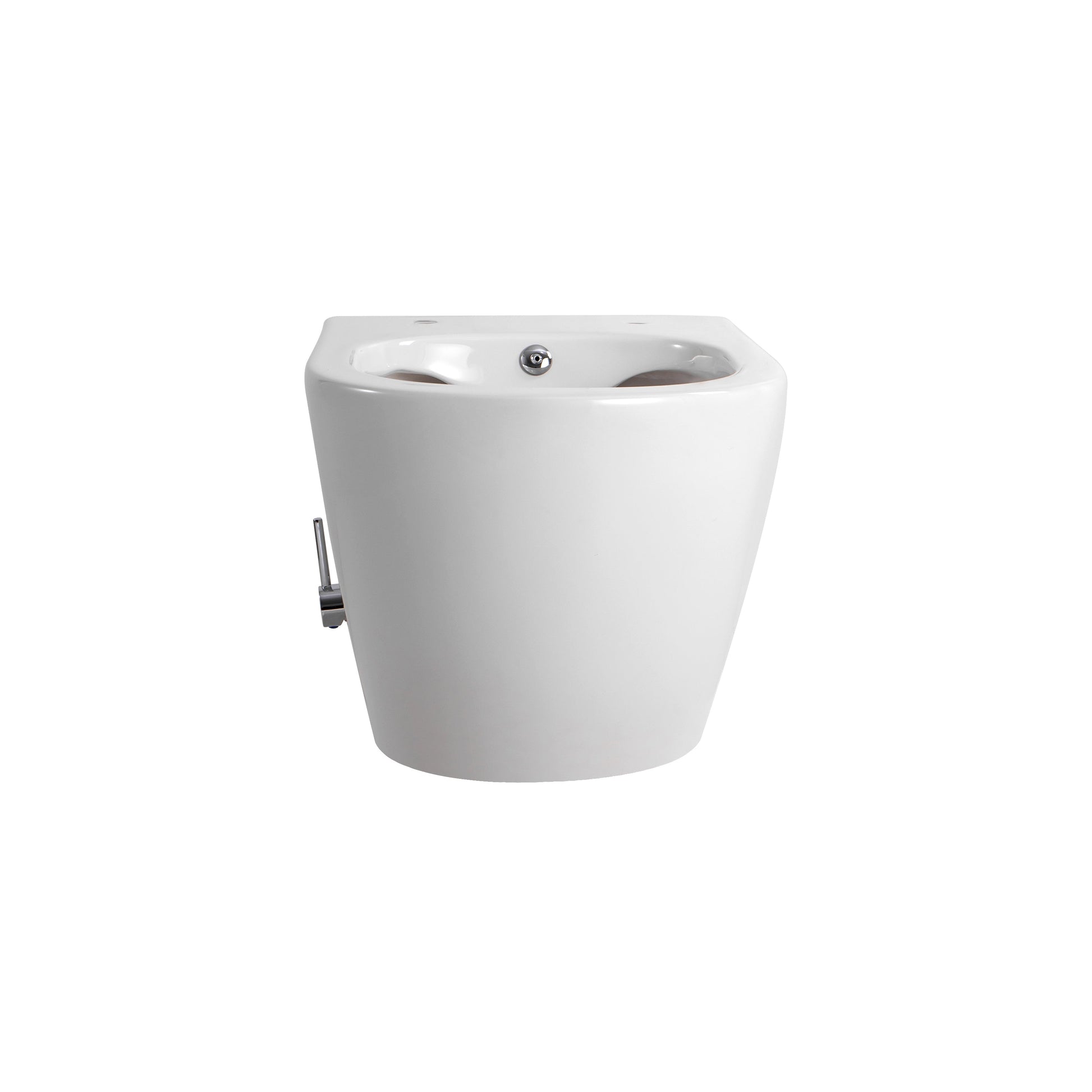 DARLO HANGTOILET MET BIDET - RANDLOOS - MET BIDETKRAAN KOUD EN WARM WATER - ZONDER ZITTING - COMPACT 49 CM - GLANZEND WIT