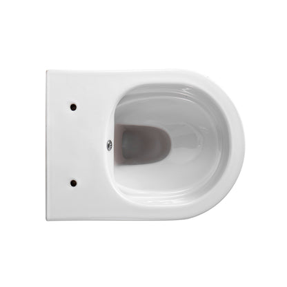 DARLO HANGTOILET MET BIDET - RANDLOOS - MET BIDETKRAAN KOUD EN WARM WATER - ZONDER ZITTING - COMPACT 49 CM - GLANZEND WIT