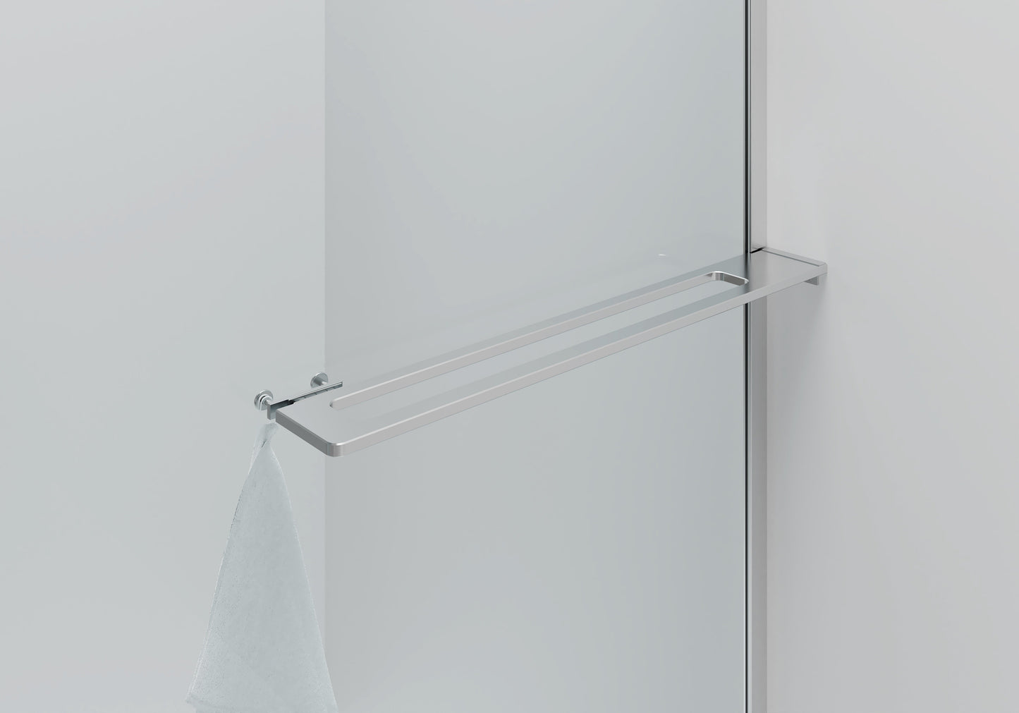 CURVY INLOOPDOUCHE MET HANDDOEKHOUDER - GEBOGEN - MET ANTI-KALKBEHANDELING - OMKEERBAAR - 8MM VEILIGHEIDSGLAS - 100X200CM - CHROOM - HELDER GLAS