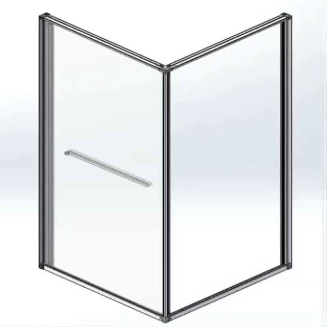 INSLIDE DOUCHECABINE - NAAR BINNEN OPENENDE SCHUIFDEUR EN ZIJWAND - RUIMTEBESPAREND - OMKEERBAAR - 6MM VEILIGHEIDSGLAS - 90X90X200 CM - MAT ZWART - GRIJS ROOKGLAS