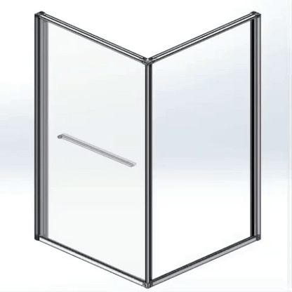 INSLIDE DOUCHECABINE - NAAR BINNEN OPENENDE SCHUIFDEUR EN ZIJWAND - RUIMTEBESPAREND - OMKEERBAAR - 6MM VEILIGHEIDSGLAS - 90X90X200 CM - MAT ZWART - GRIJS ROOKGLAS
