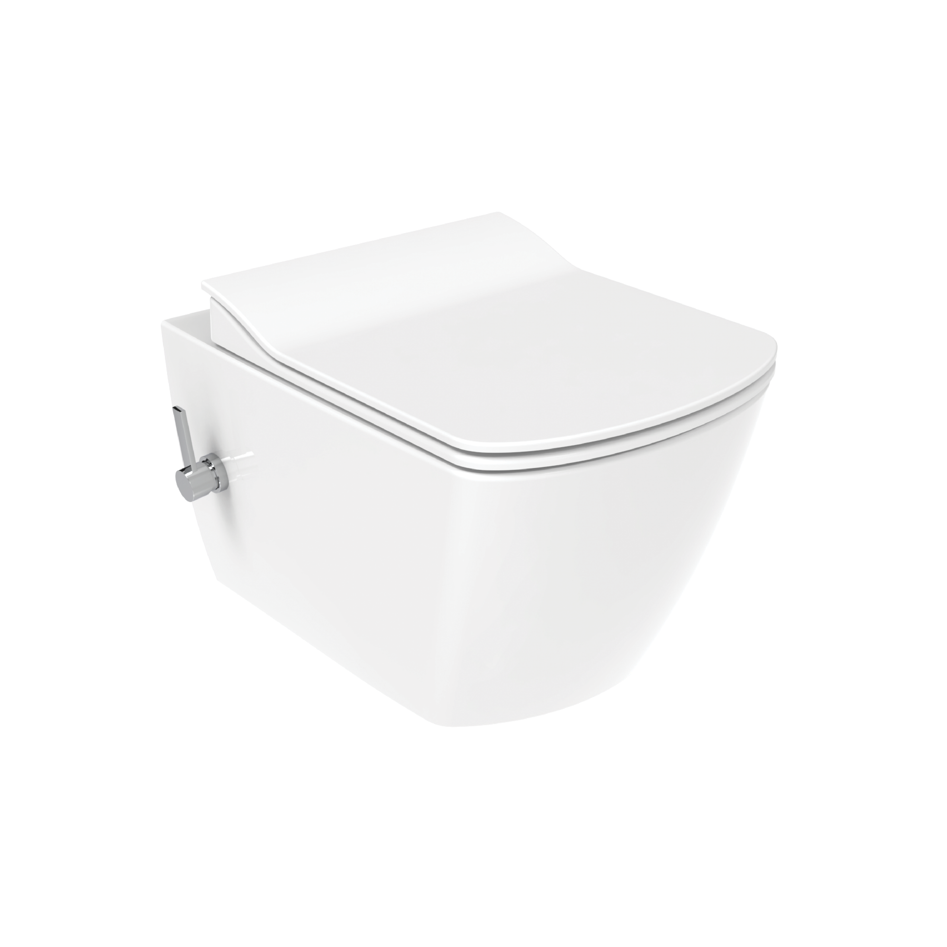 CREAVIT ELEGANT HANGTOILET MET BIDET - RANDLOOS - MET BIDETKRAAN KOUD EN WARM WATER - ZONDER ZITTING - GLANZEND WIT