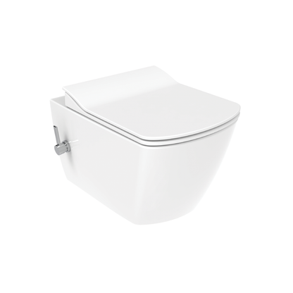 CREAVIT ELEGANT HANGTOILET MET BIDET - RANDLOOS - MET BIDETKRAAN KOUD EN WARM WATER - ZONDER ZITTING - GLANZEND WIT