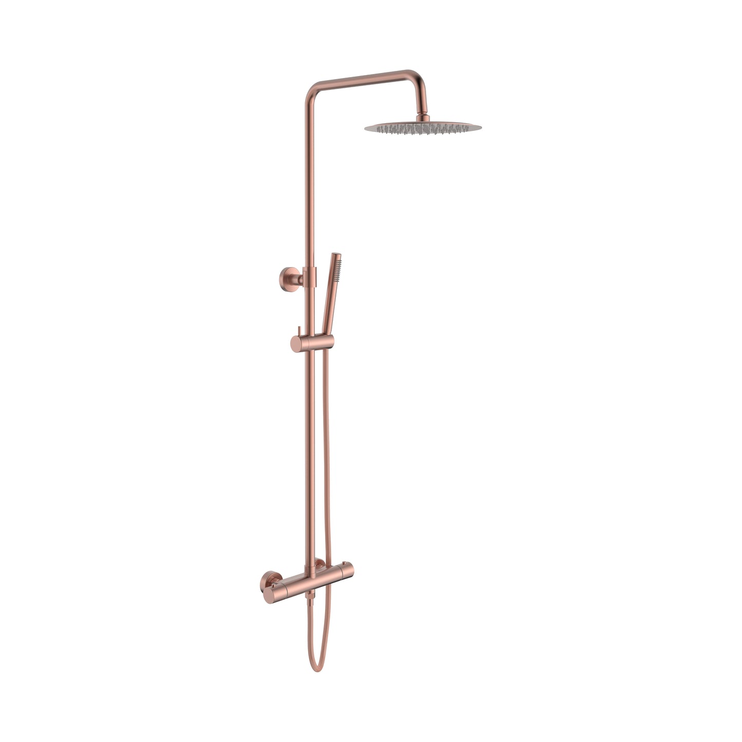 ALONI OPTIMA RONDO REGENDOUCHESET - THERMOSTATISCH - OPBOUW - COOL TOUCH - BELGAQUA - GEBORSTELD KOPER (PVD)