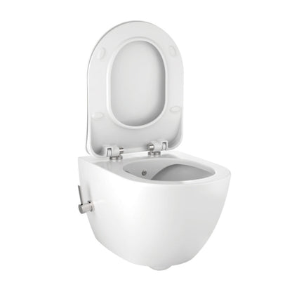 CREAVIT FREE HANGTOILET MET BIDET - RANDLOOS - MET BIDETKRAAN KOUD EN WARM WATER - ZONDER ZITTING - GLANZEND WIT