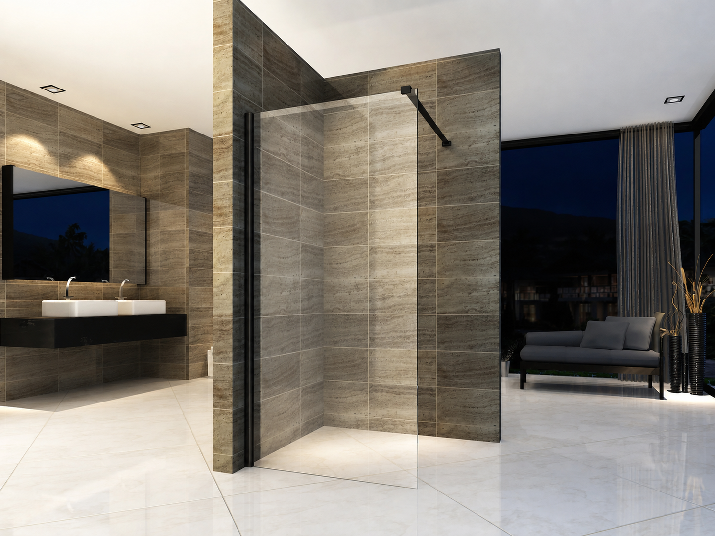 Douchewand Inloopdouche helder glas 160 x 20