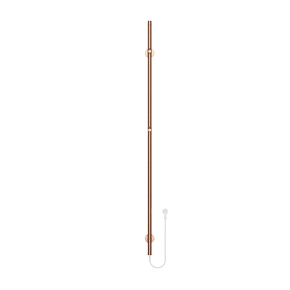 BELRAD ELEKTRISCHE STAAFHANDDOEKDROGER - ENKEL - MET DIGITALE, PROGRAMEERBARE THERMOSTAAT - 60W - Ø2,5CM - 150X6,3X12,7 CM - GEBORSTELD KOPER