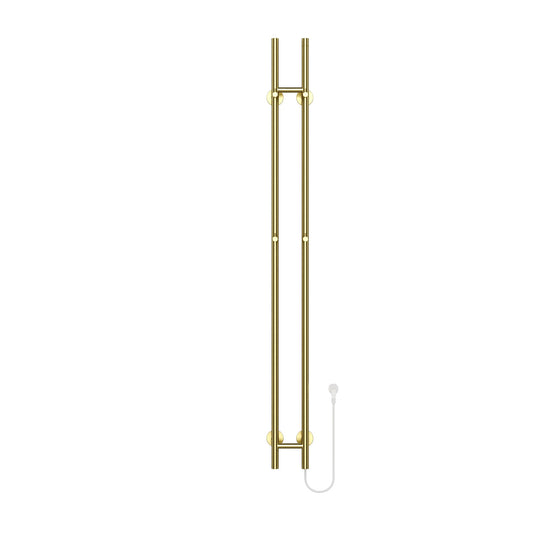 BELRAD ELEKTRISCHE STAAFHANDDOEKDROGER - DUBBEL - MET DIGITALE, PROGRAMEERBARE THERMOSTAAT - 120W - Ø2,5CM - 150X16,8X12,7 CM - GEBORSTELD GOUD