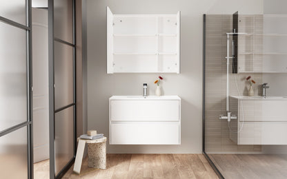 ALONI HAYAT WASTAFELONDERKAST - 2 LADES - SOFTCLOSE - GREEPLOOS - 79,5X50X45 CM - GLANZEND WIT