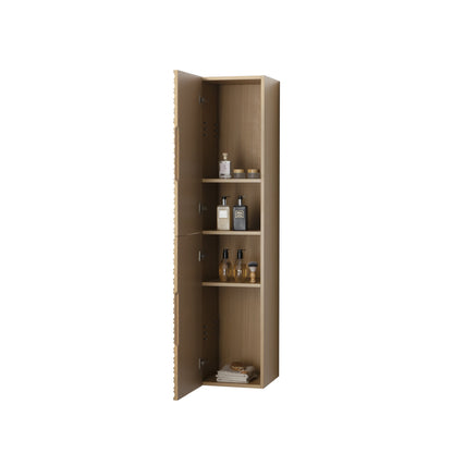 KAMELLIA KOLOMKAST - 2 DEUREN - GREEPLOOS - SOFT CLOSE - OMKEERBAAR - 35X160X35 CM - LICHT WALNOTEN