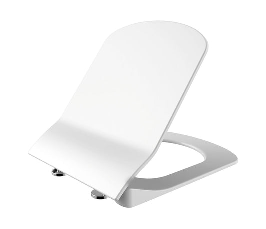 CREAVIT ELEGANT WC-ZITTING - D-MODEL - SOFT CLOSE - QUICK RELEASE - DUROPLAST - RVS SCHARNIEREN - GLANZEND WIT