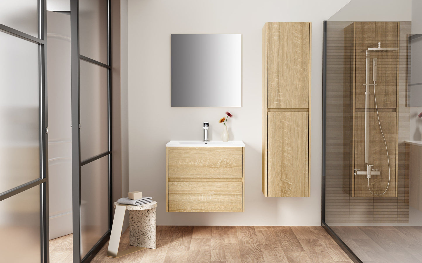 ALONI HAYAT WASTAFELONDERKAST - 2 LADES - SOFTCLOSE - GREEPLOOS - 59,5X50X45 CM - EIK