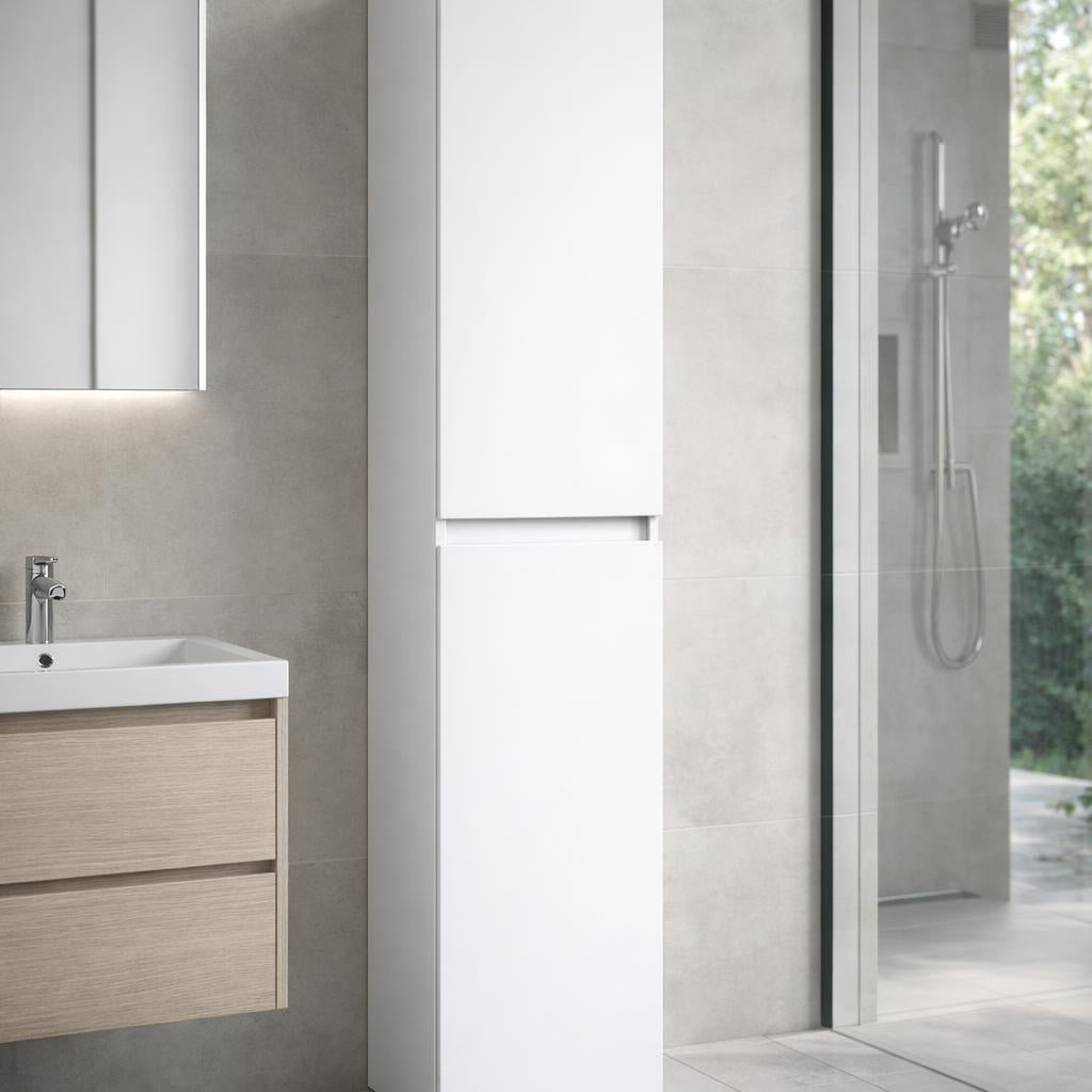 Kolomkast Hoogglans wit 135 x 35 x 35 (h x b x d) met 4 compartimenten