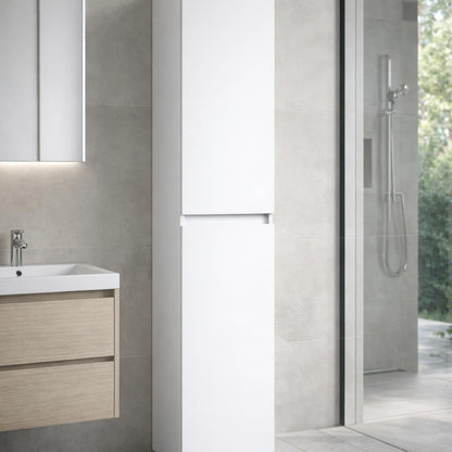 Kolomkast Hoogglans wit 135 x 35 x 35 (h x b x d) met 4 compartimenten