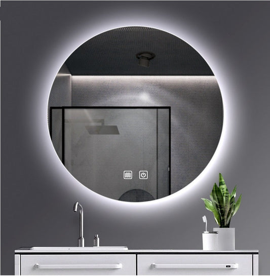 ALONI OMEGA SPIEGEL - MET LED VERLICHTING - ROND - ZONDER LIJST - MET VERWARMING - KLEURTEMPERATUUR LED 3500-6500K - 100CM
