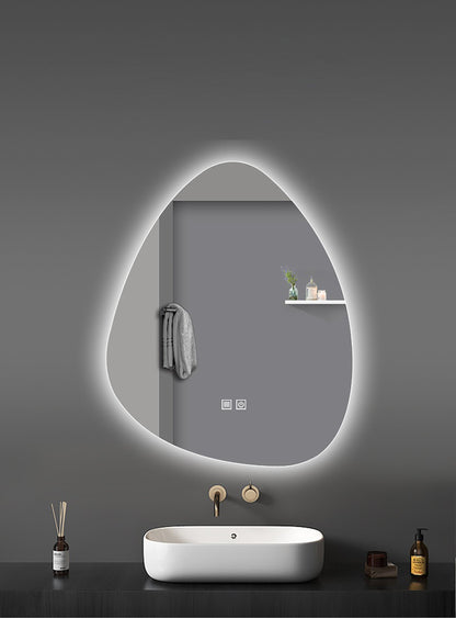 ALONI UOVO SPIEGEL - MET LED VERLICHTING - EIROND - ZONDER LIJST - MET VERWARMING - KLEURTEMPERATUUR LED 3500-6500K - 60X100CM