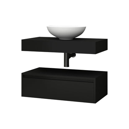 Mat zwart / 80CM