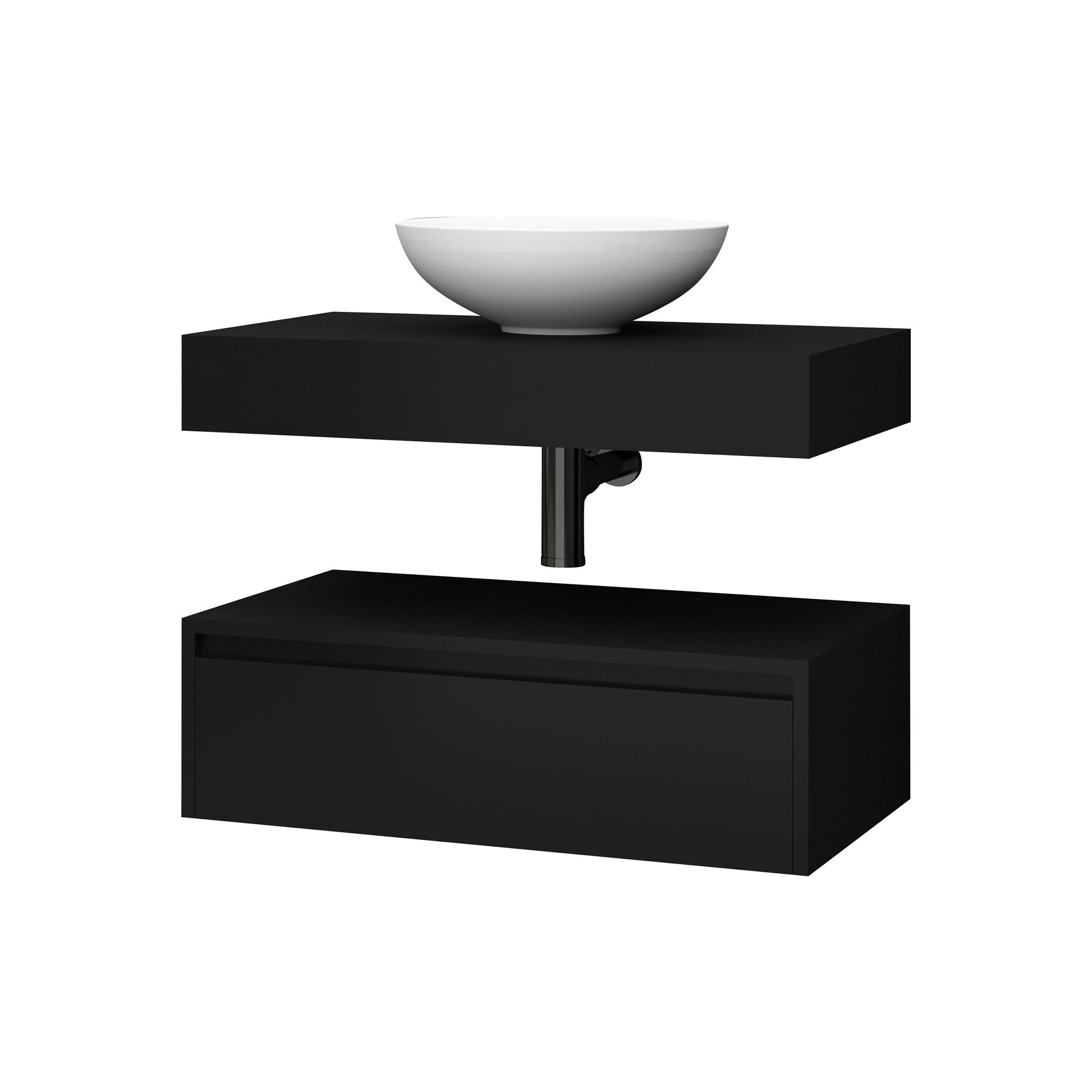 Mat zwart / 80CM