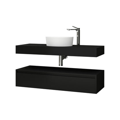 Mat zwart / 120CM