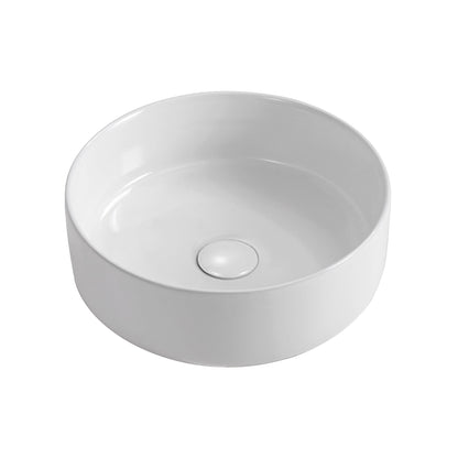 ALONI FIRA WASKOM - OPBOUW - ZONDER OVERLOOP - ZONDER KRAANGAT - MET CLICK WASTE - KERAMIEK - 36X12,5X36 CM - GLANZEND WIT