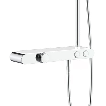 ALONI THERMOSTATISCHE DOUCHEKRAAN MET PLANCHET CHROOM WIT