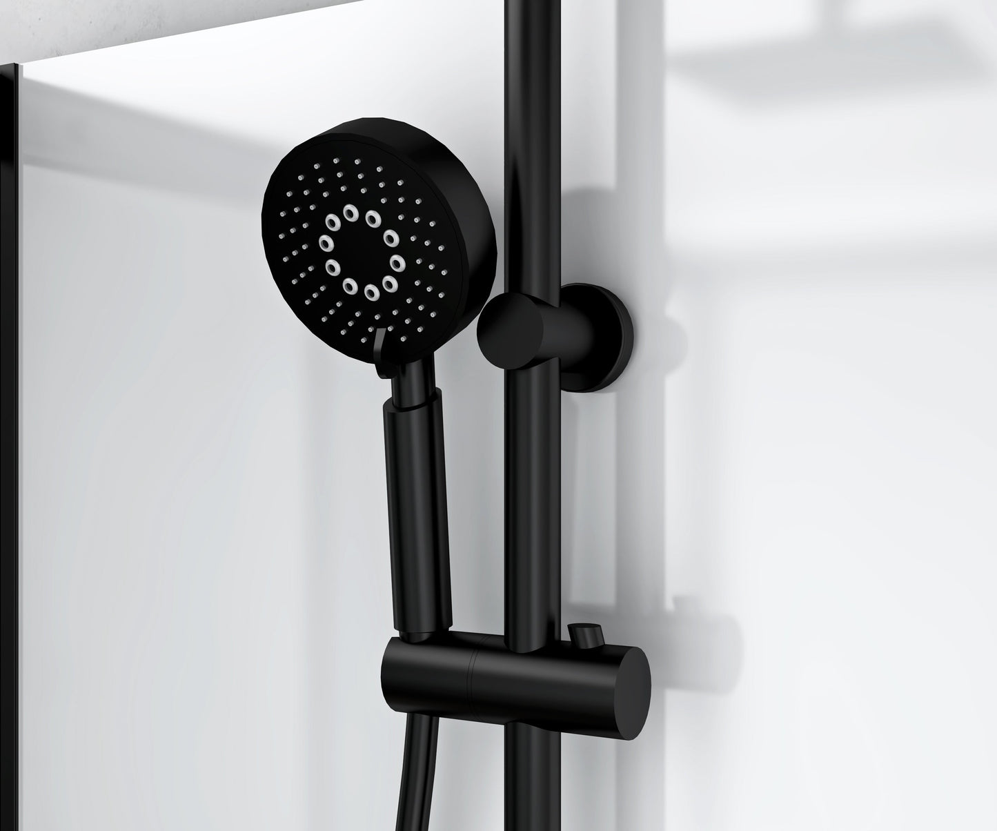 RIMO COMPLETE DOUCHECABINE MET DRAAIDEUR - OMKEERBAAR - 80X215X80 CM - MAT ZWART - HELDER GLAS