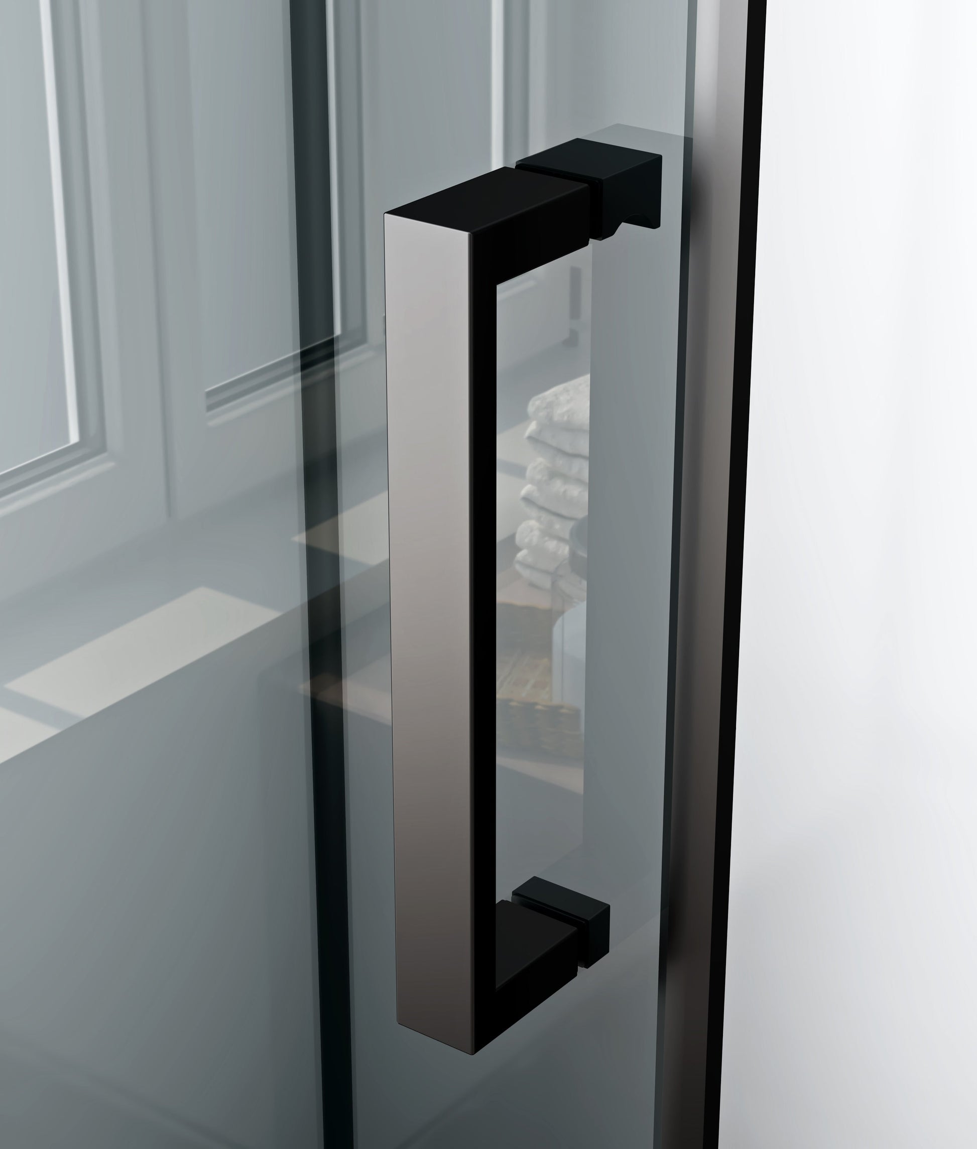 RIMO COMPLETE DOUCHECABINE MET DRAAIDEUR - OMKEERBAAR - 80X215X80 CM - MAT ZWART - HELDER GLAS