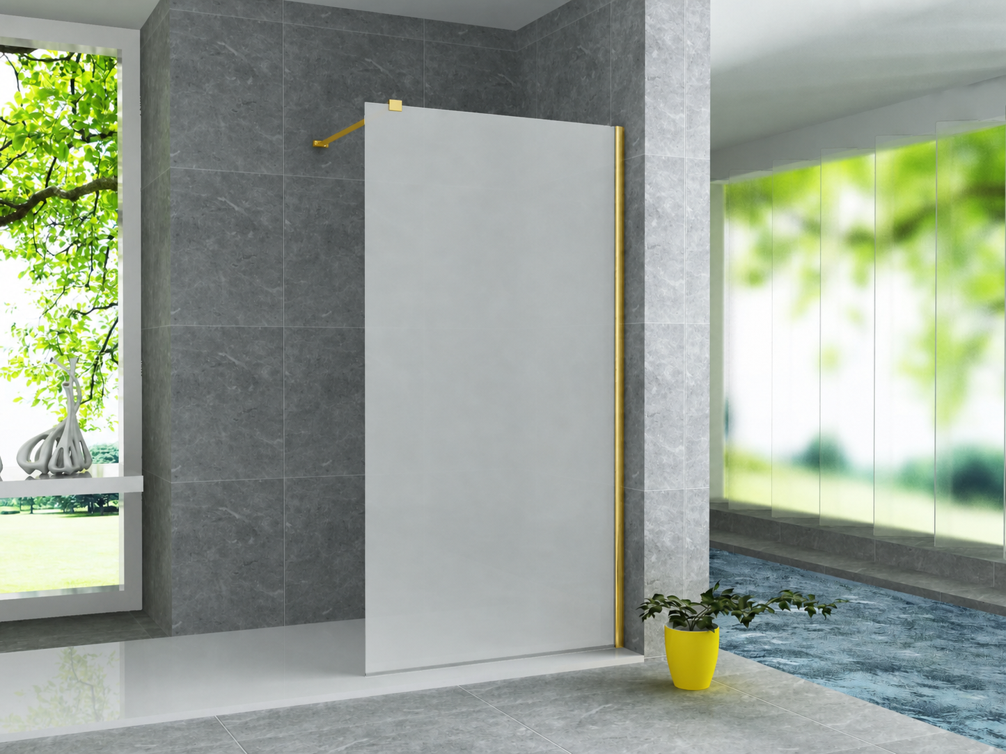 Douchewand Inloopdouche melk glas 160 x 200