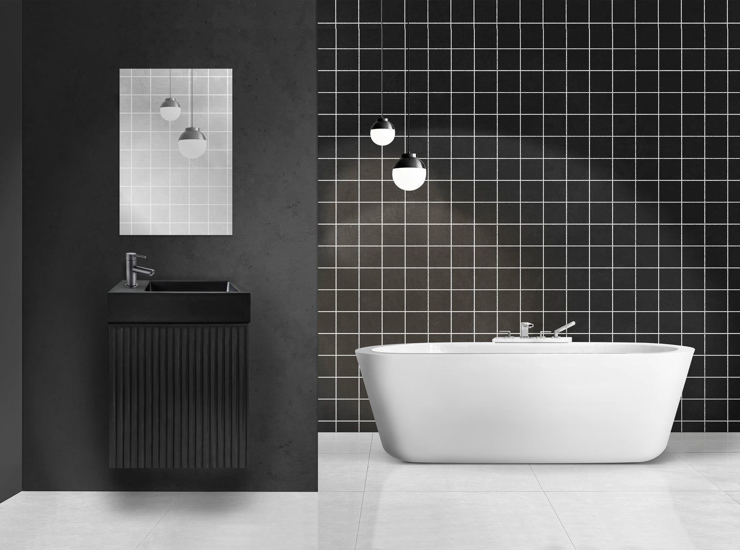 ALONI MIKARO TOILETSPIEGEL - MET LIJST - 40X60X1,9 CM - ZWART EIKEN