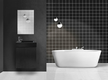 ALONI MIKARO TOILETSPIEGEL - MET LIJST - 40X60X1,9 CM - ZWART EIKEN