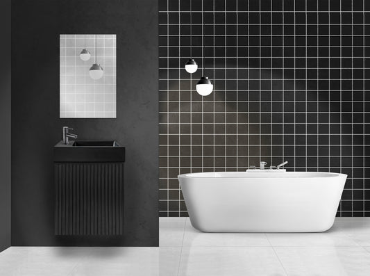 ALONI MIKARO TOILETSPIEGEL - MET LIJST - 40X60X1,9 CM - ZWART EIKEN