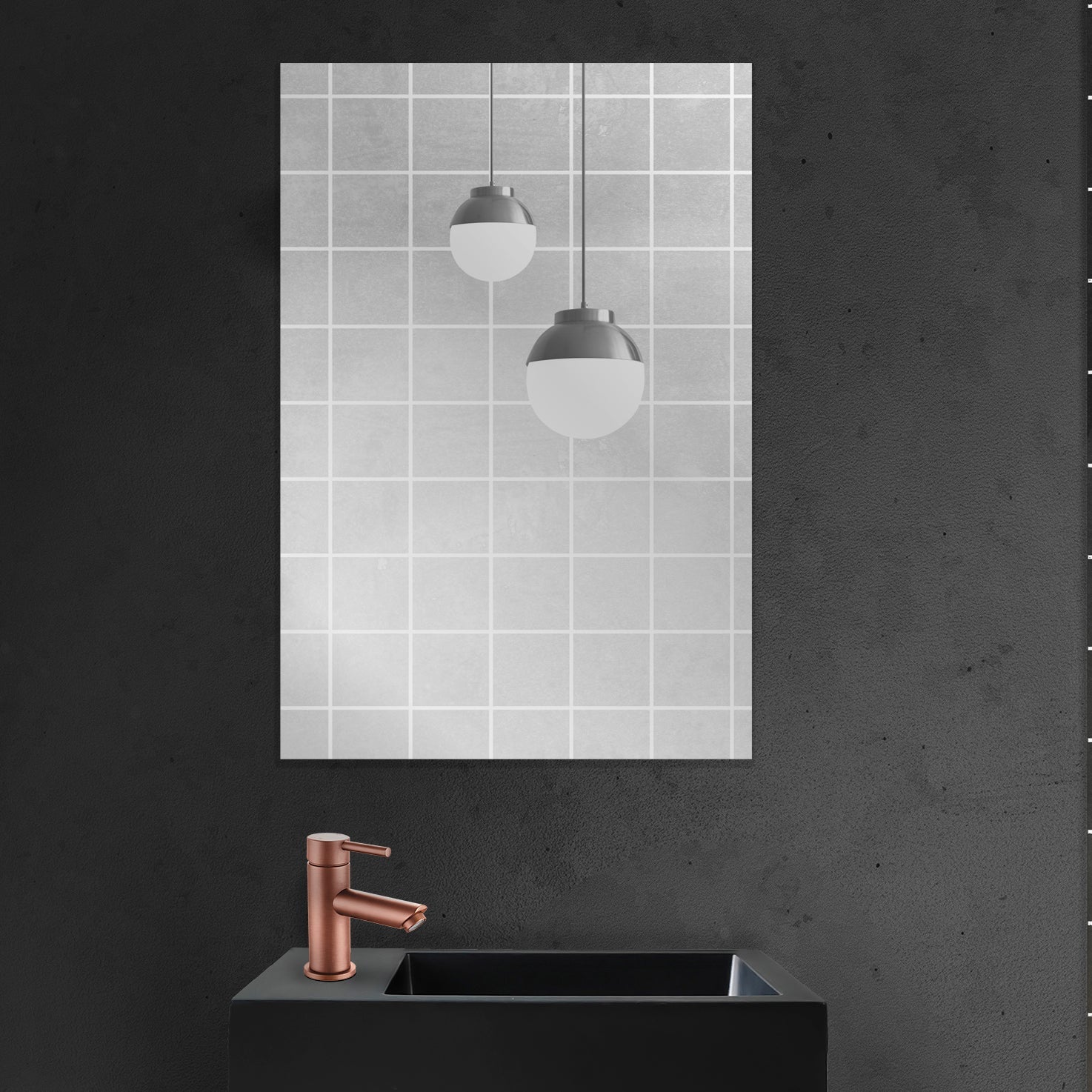 ALONI MIKARO TOILETSPIEGEL - MET LIJST - 40X60X1,9 CM - WALNOOT
