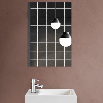 ALONI MKADO TOILETSPIEGEL - MET LIJST - 40X60X1,9 CM - WIT MARMER