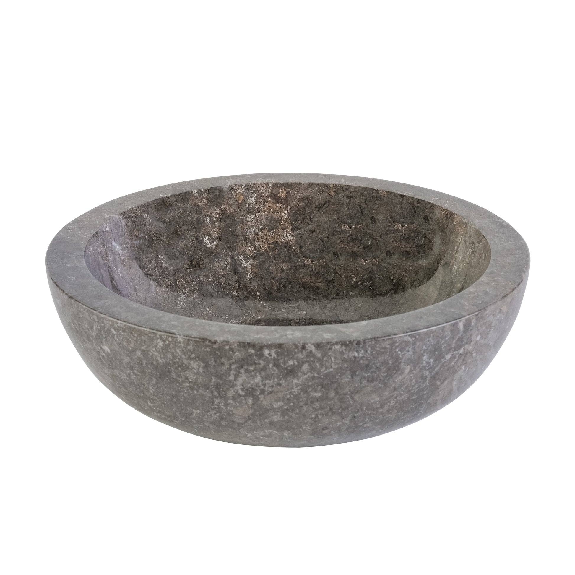 VOLLEDIG GEPOLIJSTE WASKOM VAN STEEN - GRIJS MARMER 35x12CM