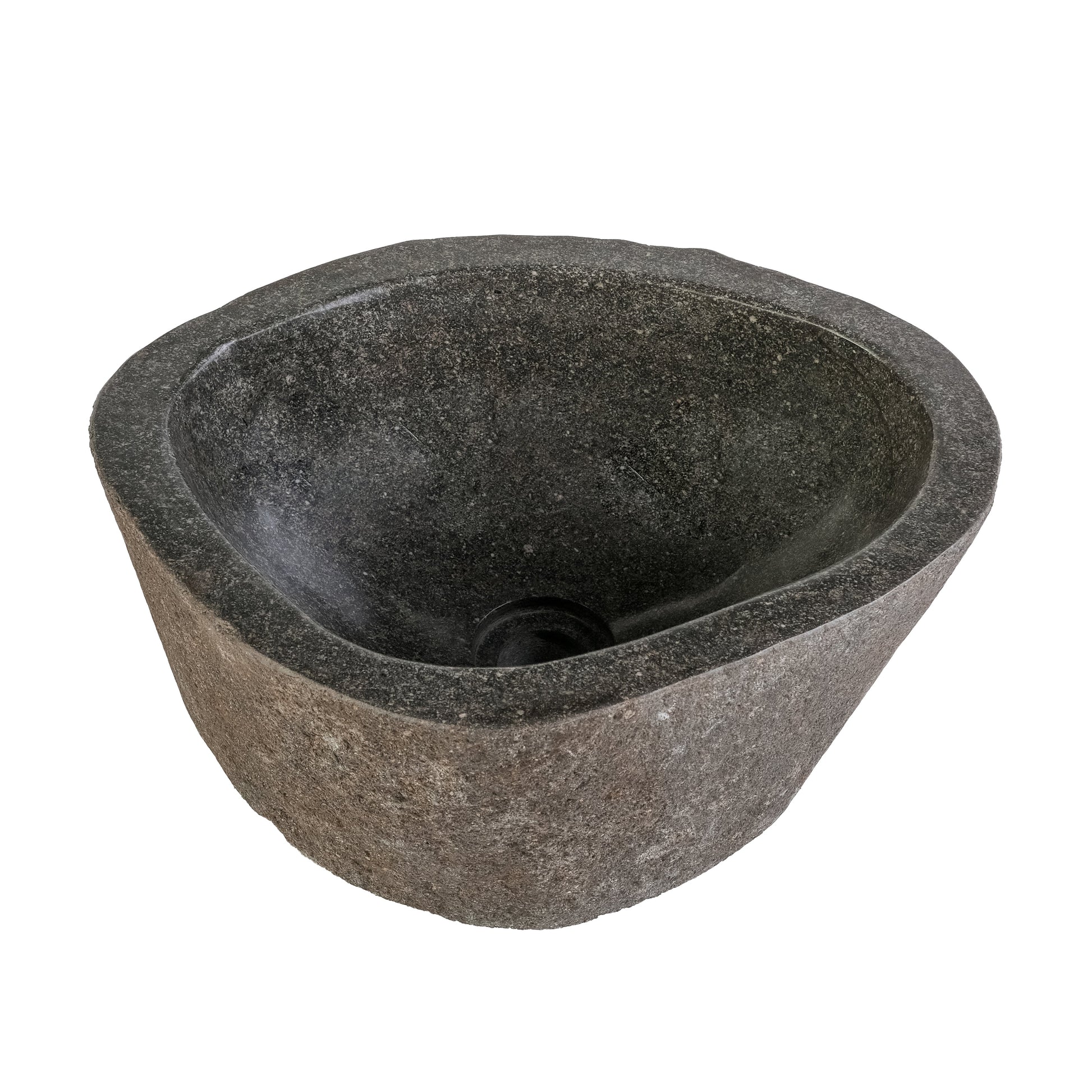 WASKOM VAN NATUURLIJKE RIVIERSTEEN - GRIJS 30-35X15X3CM