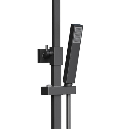 ALONI OPTIMA QUADRO REGENDOUCHESET - THERMOSTATISCH - OPBOUW - BELGAQUA - MAT ZWART