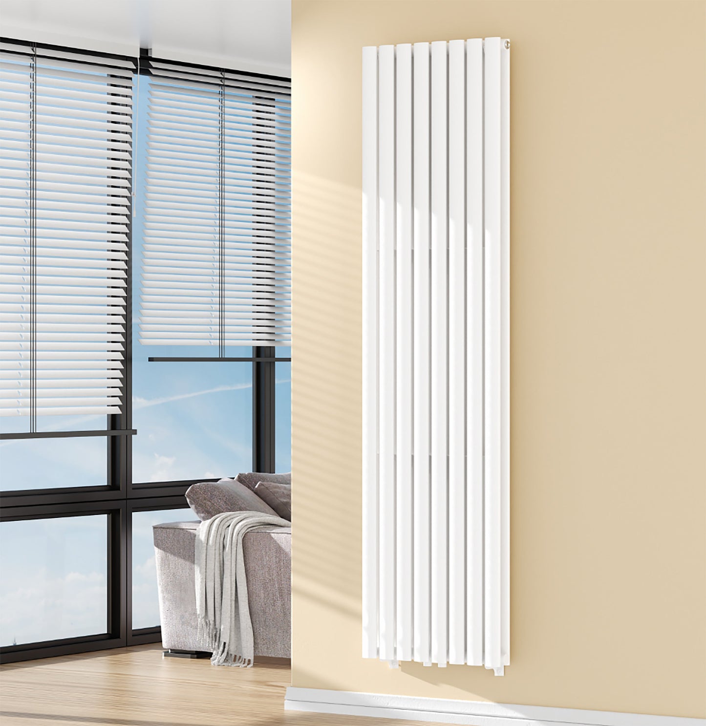 VERTI OVAAL RADIATOR - 1800X480 - DUBBEL - 2X8 ELEMENTEN - 1640W - WIT