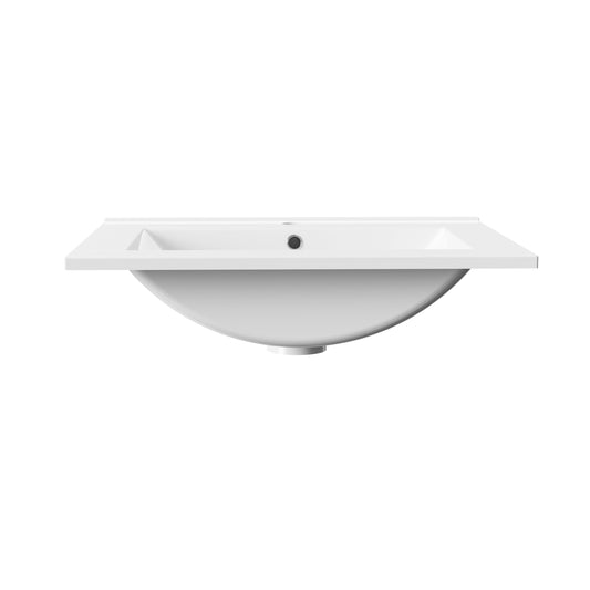 ALONI HAYAT WASTAFEL - 1 WASBAK - MET OVERLOOP - 1 KRAANGAT - KUNSTMARMER - 60X1,5X45 CM - GLANZEND WIT