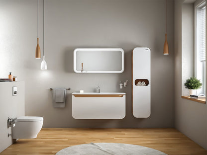 Creavit 'Pion' Kolomkast (40x160x32cm) - Wit Eik - Luxurysanitair