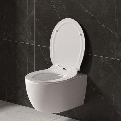 ALONI PREMIUM WC-ZITTING - SLIM DESIGN - SOFT CLOSE - QUICK RELEASE - TOPFIX - DUROPLAST - RVS SCHARNIEREN - GLANZEND WIT