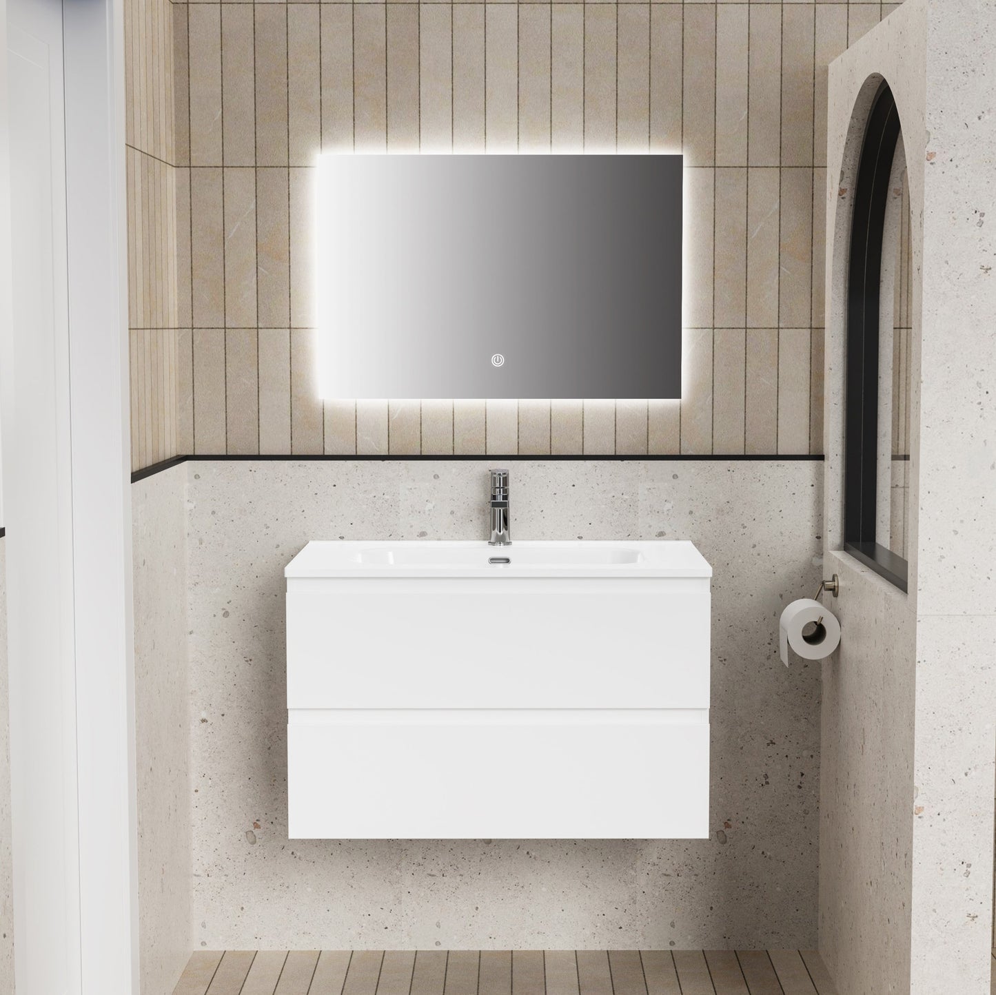 Glanzend wit / 80CM