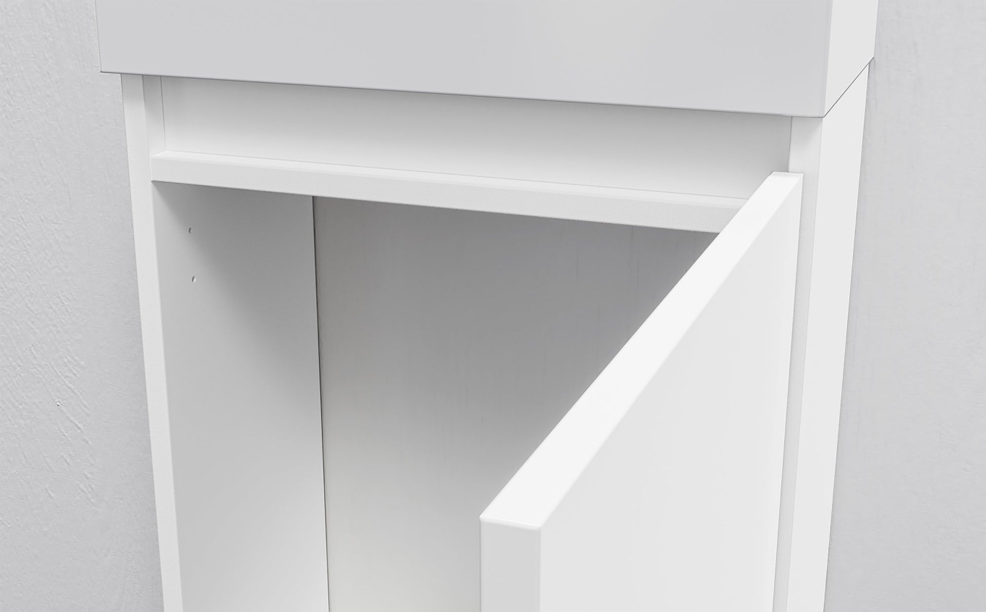 ALONI ZYRO TOILETMEUBELSET - COMPLEET - ONDERKAST MET 1 DEUR - GREEPLOOS - SOFT CLOSE - OMKEERBAAR - SPIEGEL - FONTEIN - 40,5X22,5 CM - GLANZEND WIT