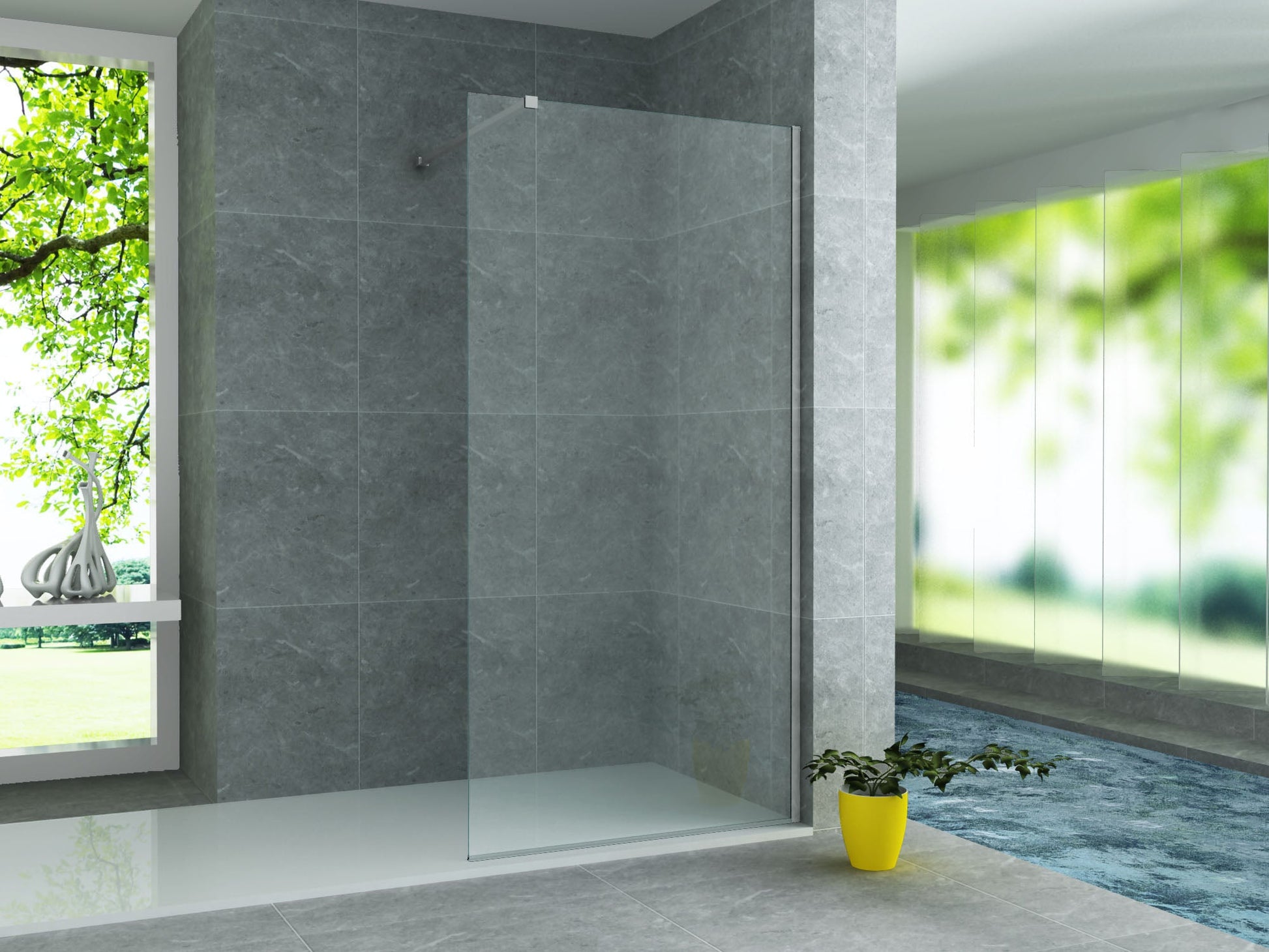 ALONI MUURPROFIEL VOOR DOUCHEWAND - 200 CM - CHROOM