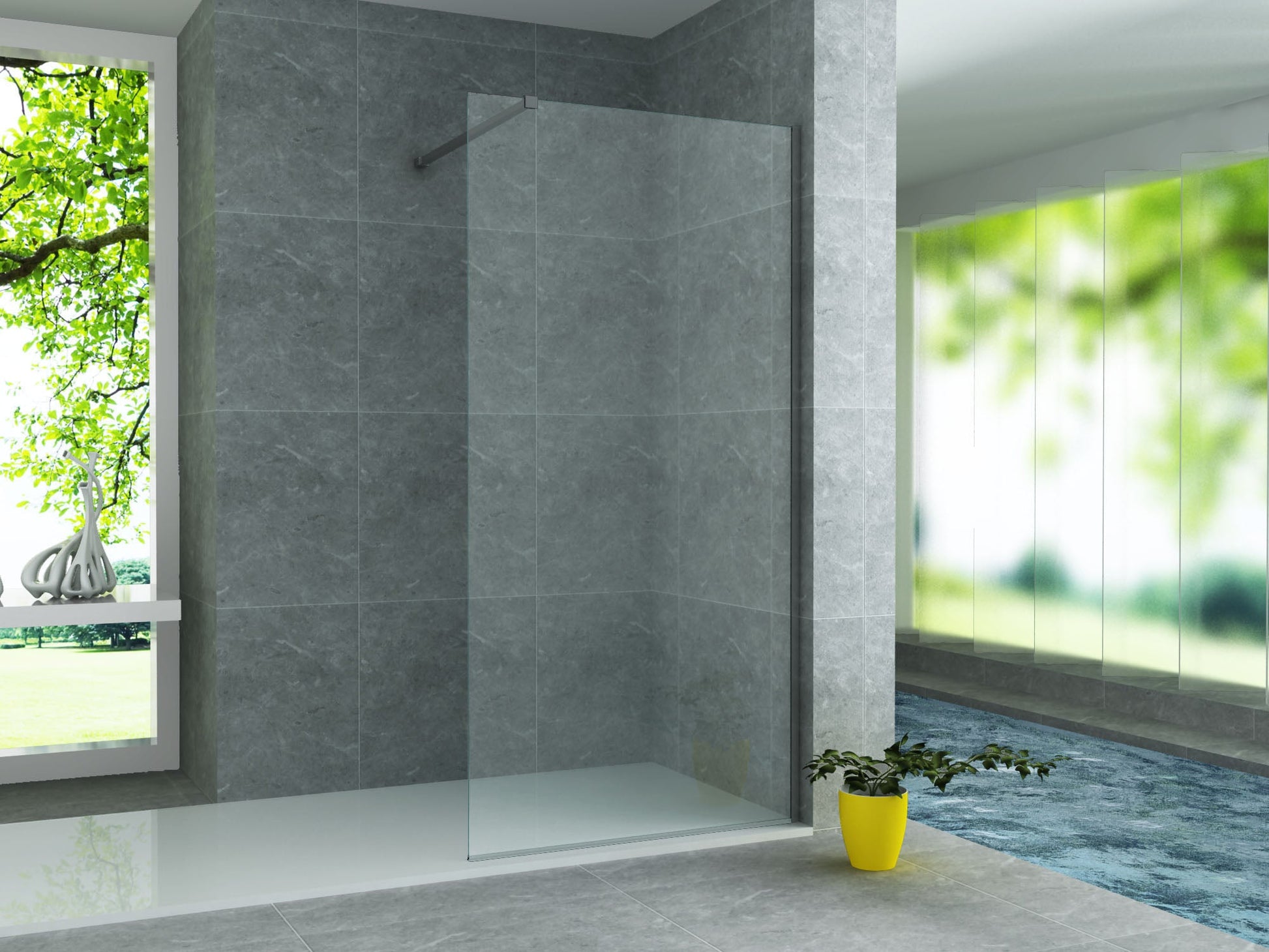ALONI MUURPROFIEL VOOR DOUCHEWAND - 200 CM - GUNMETAL