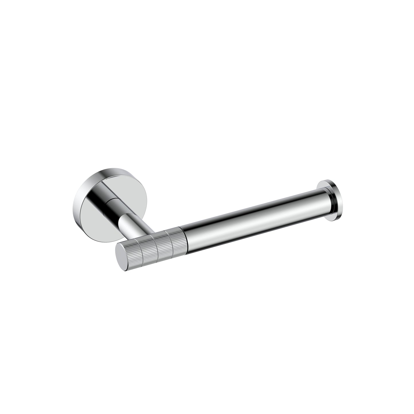 STRIA TOILETROLHOUDER MET VASTE ARM - AFWERKING MET RIBBELSTRUCTUUR - CHROOM