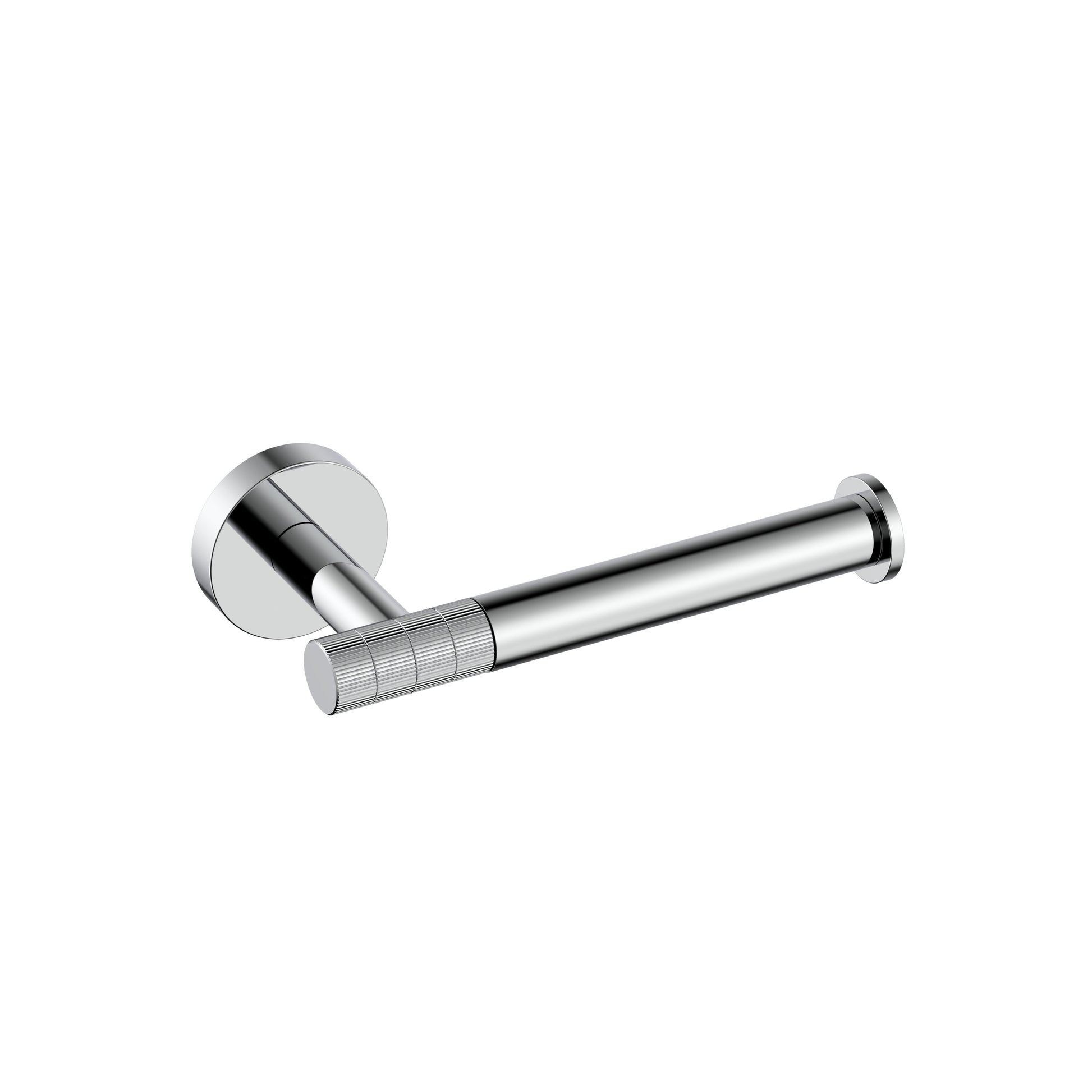 STRIA TOILETROLHOUDER MET VASTE ARM - AFWERKING MET RIBBELSTRUCTUUR - CHROOM