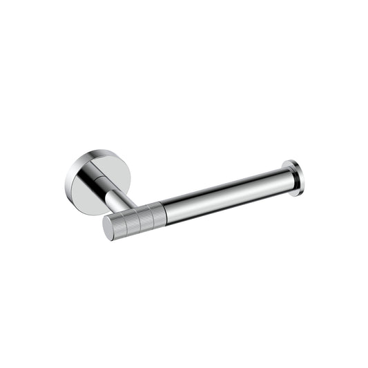 STRIA TOILETROLHOUDER MET VASTE ARM - AFWERKING MET RIBBELSTRUCTUUR - CHROOM