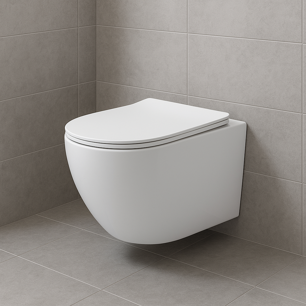 ALONI PRO HANGTOILET - TORNADO FLUSH - RANDLOOS - MET ZITTING - DUROPLAST - SOFT CLOSE - QUICK RELEASE - COMPACT 49 CM - 36X32X49 CM - GLANZEND WIT